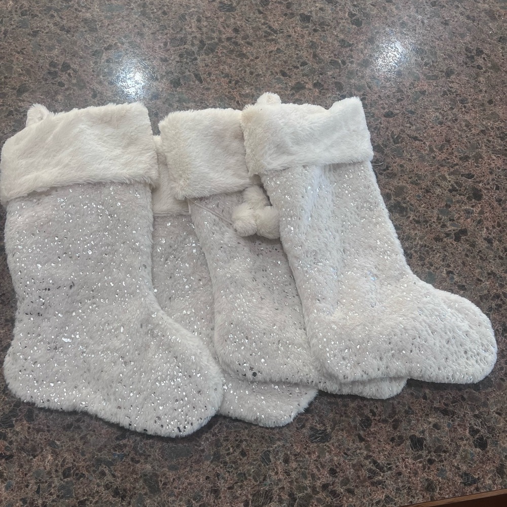 White Christmas Stockings